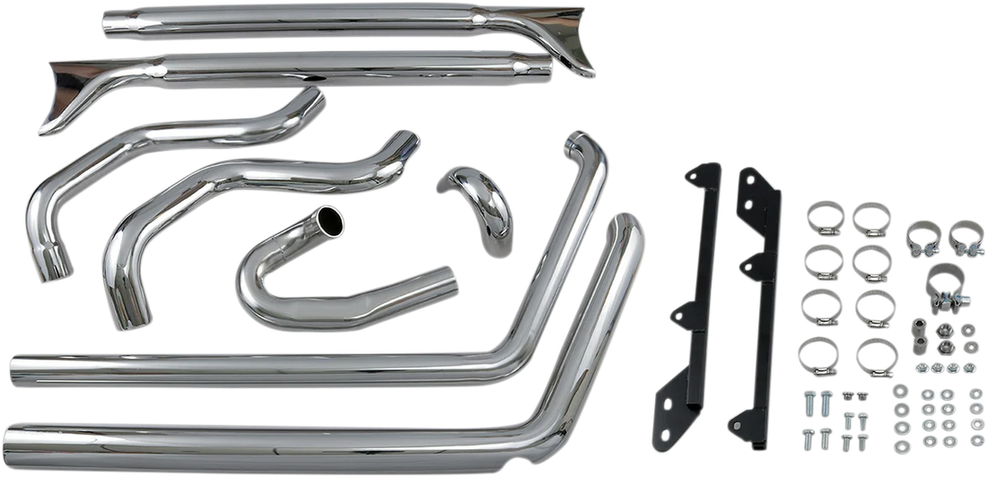 Bassani Fishtail Exhaust - 33" - Softail 1S46E-33 - Side View