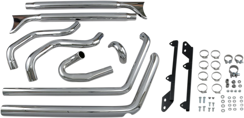 Bassani Fishtail Exhaust - 33" - Softail 1S46E-33 - Side View