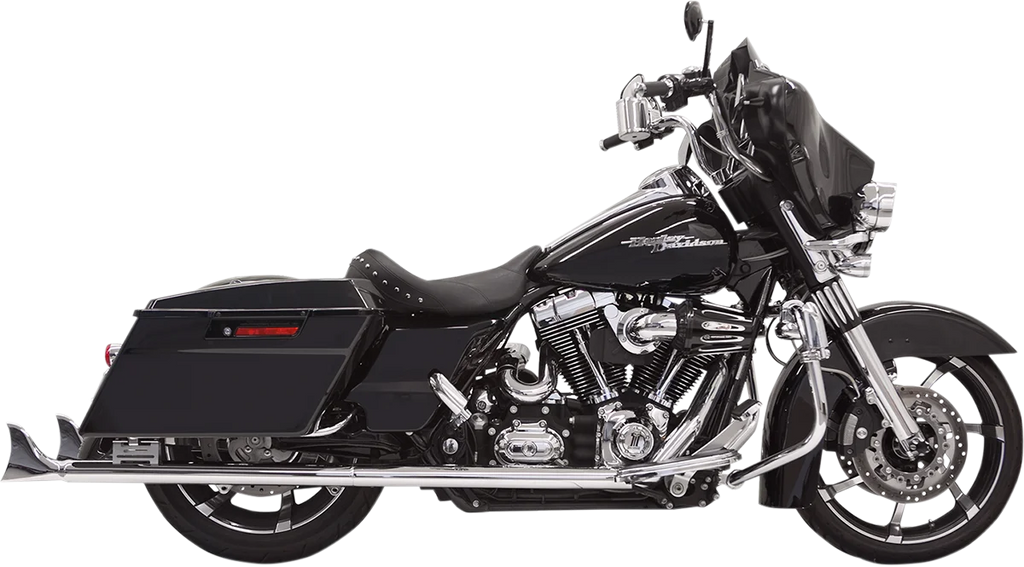 Bassani Fishtail Mufflers - Chrome - w/out Baffle - 33" - '95-'16 Touring 1F17E33 - Main Product View