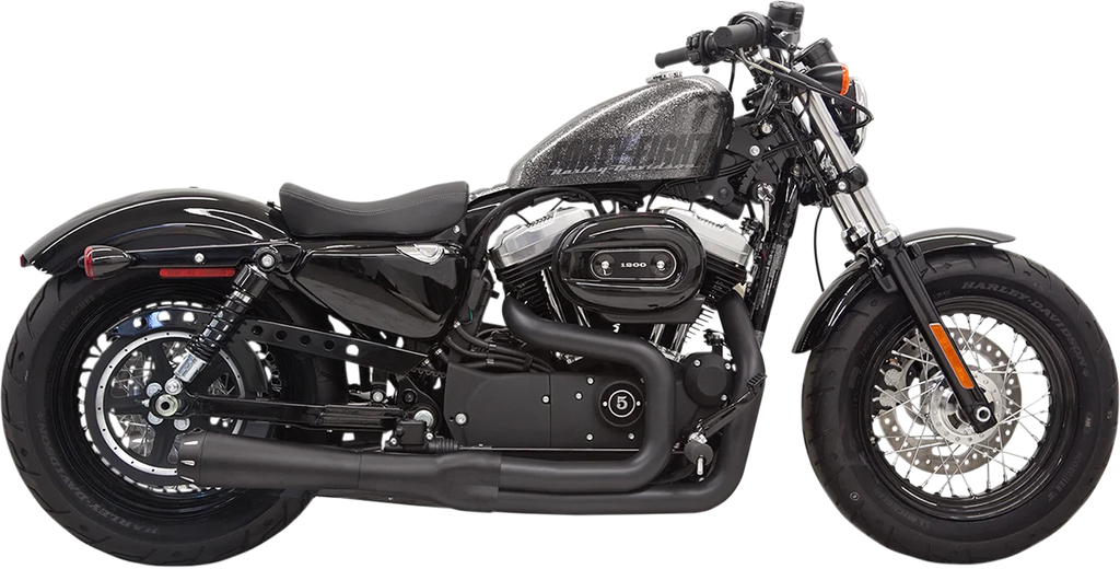 Bassani Mega Power Exhaust - Black - Short - '14-'21 XL with Mid/Forward Controls 1X32RB - Main Product View