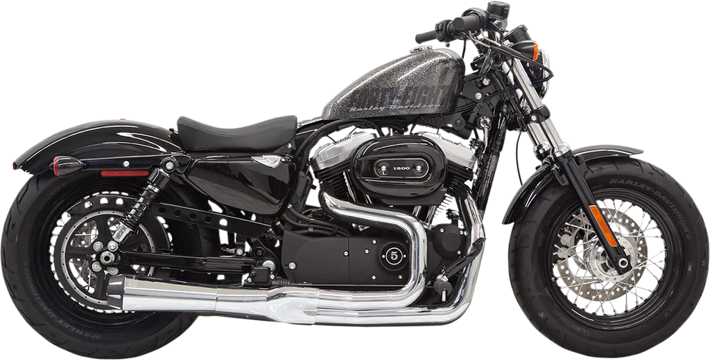 Bassani Mega Power Exhaust - Chrome - Short - '14-'21 XL with Mid/Forward Controls 1X32R - Main Product View