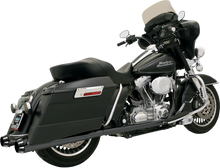 Load image into Gallery viewer, Bassani Megaphone Mufflers - Blk/Blk - Fluted - Performance Baffle FLH-517LRB - Main Product View