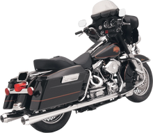 Load image into Gallery viewer, Bassani Megaphone Mufflers - Blk/Blk - Fluted - Performance Baffle FLH-517LRB - Side View