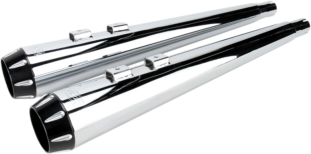 Bassani Megaphone Mufflers - Chr/Blk - Fluted - Performance Baffle FLH-517RL - Main Product View