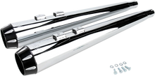 Load image into Gallery viewer, Bassani Megaphone Mufflers - Chr/Blk - Fluted - Performance Baffle FLH-517RL - Back View