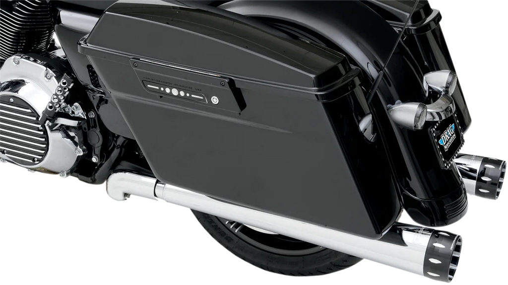 Bassani Megaphone Mufflers - Chr/Pol - Tapered - Performance Baffle FLH-517L - Side View