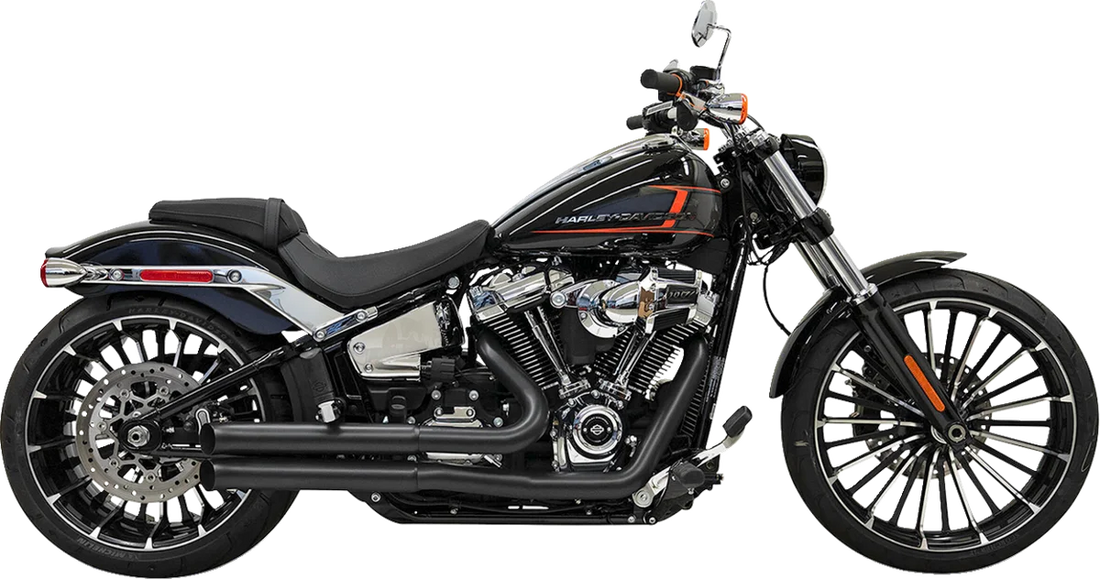 Bassani Pro Street Exhaust - Black - '18+ Softail 1S34DB - Side View