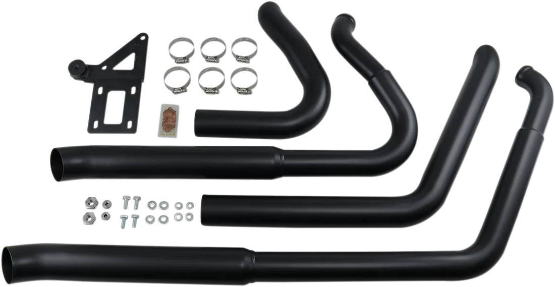 Bassani Pro Street Exhaust - Black - '18+ Softail 1S34DB - Back View