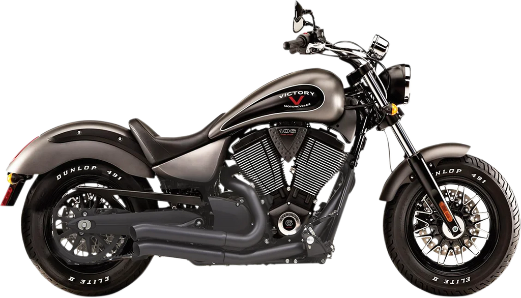 Bassani Pro-Street Exhaust - Black - Turnout 6V23DB - Main Product View
