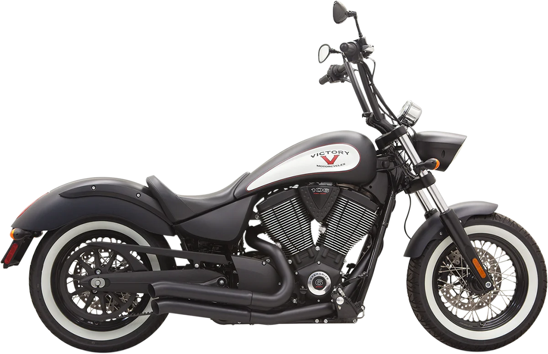 Bassani Pro-Street Exhaust - Black - Turnout 6V23DB - Side View