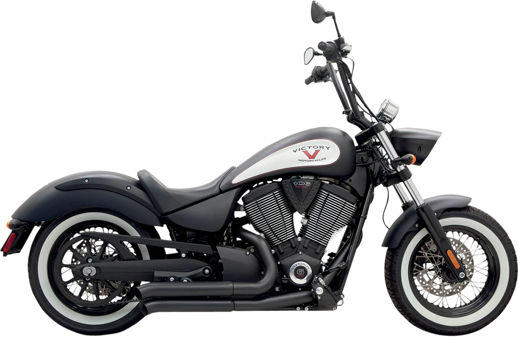 Bassani Pro-Street Exhaust - Black - Turnout 6V23DB - Back View