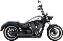 Load image into Gallery viewer, Bassani Pro-Street Exhaust - Black - Turnout 6V23DB - Back View