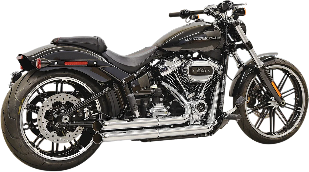Bassani Pro Street Exhaust - Chrome - '18+ Softail 1S34D - Side View