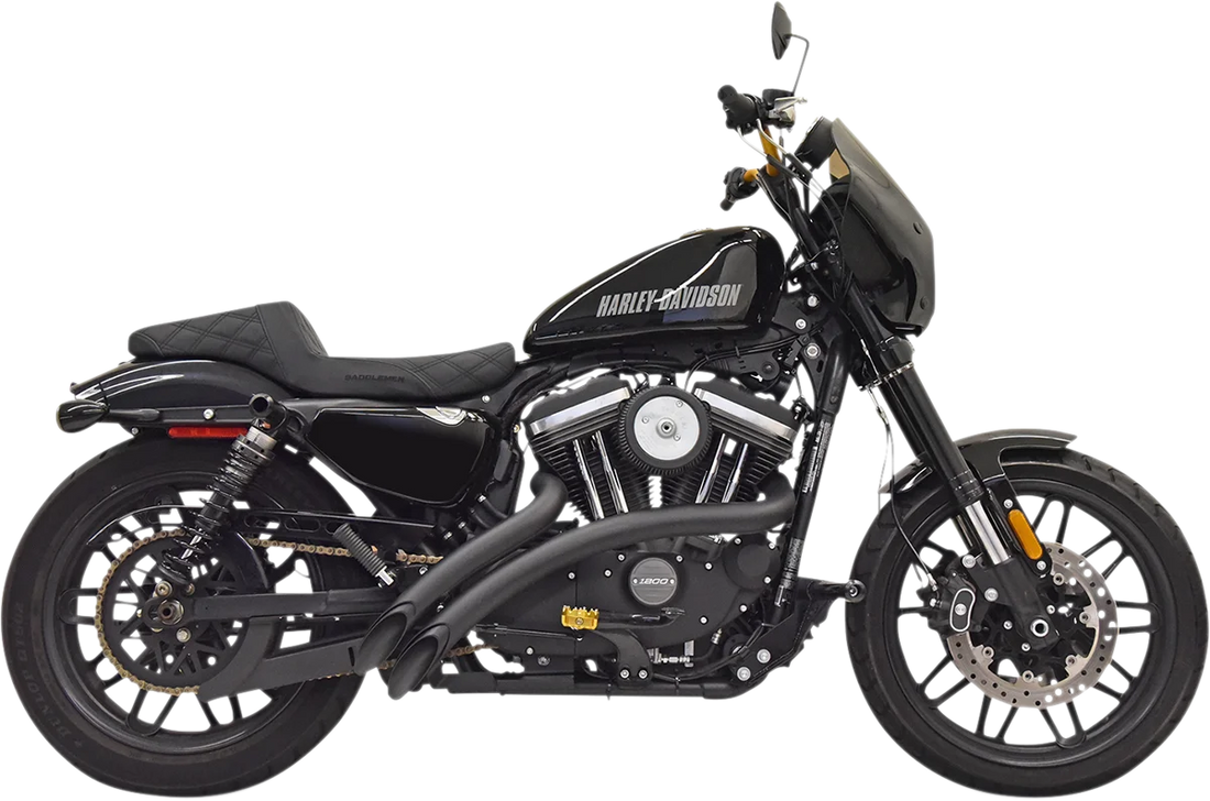 Bassani Radial Sweepers Exhaust System - Chrome 1X3FC - Side View