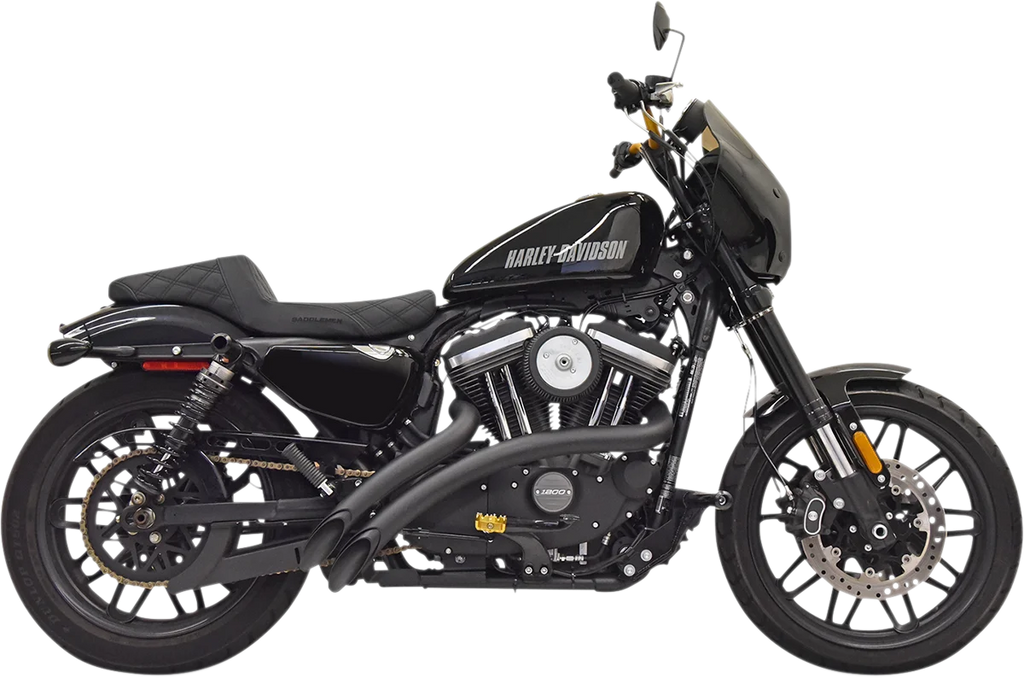 Bassani Radial Sweepers Exhaust System - Chrome 1X3FC - Side View