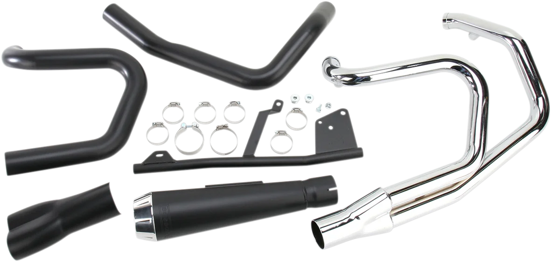 Bassani Road Rage Exhaust - Black - Short - '04-'13 XL 14122J - Back View