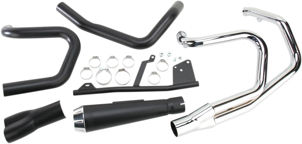 Bassani Road Rage Exhaust - Black - Short - '04-'13 XL 14122J - Back View