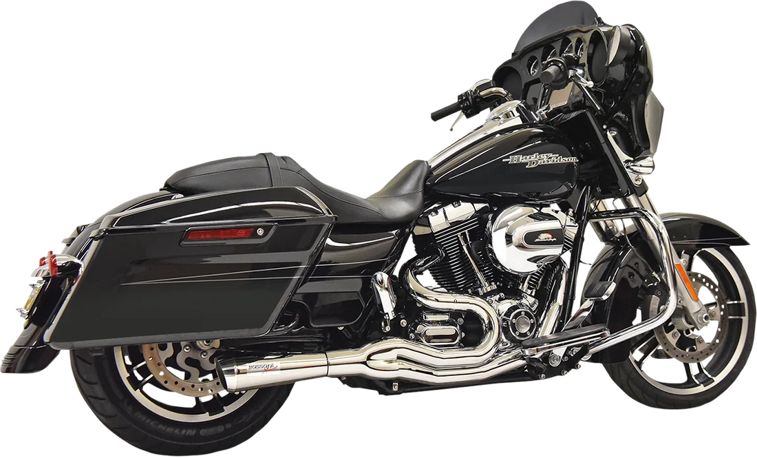 Bassani Road Rage II 2-Into-1 Mid-Length Exhaust System - Chrome 1F72C - Side View