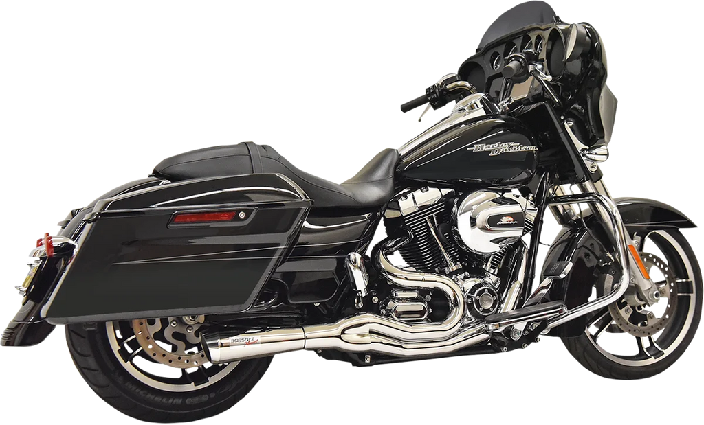 Bassani Road Rage II 2-Into-1 Mid-Length Exhaust System - Chrome 1F72C - Side View