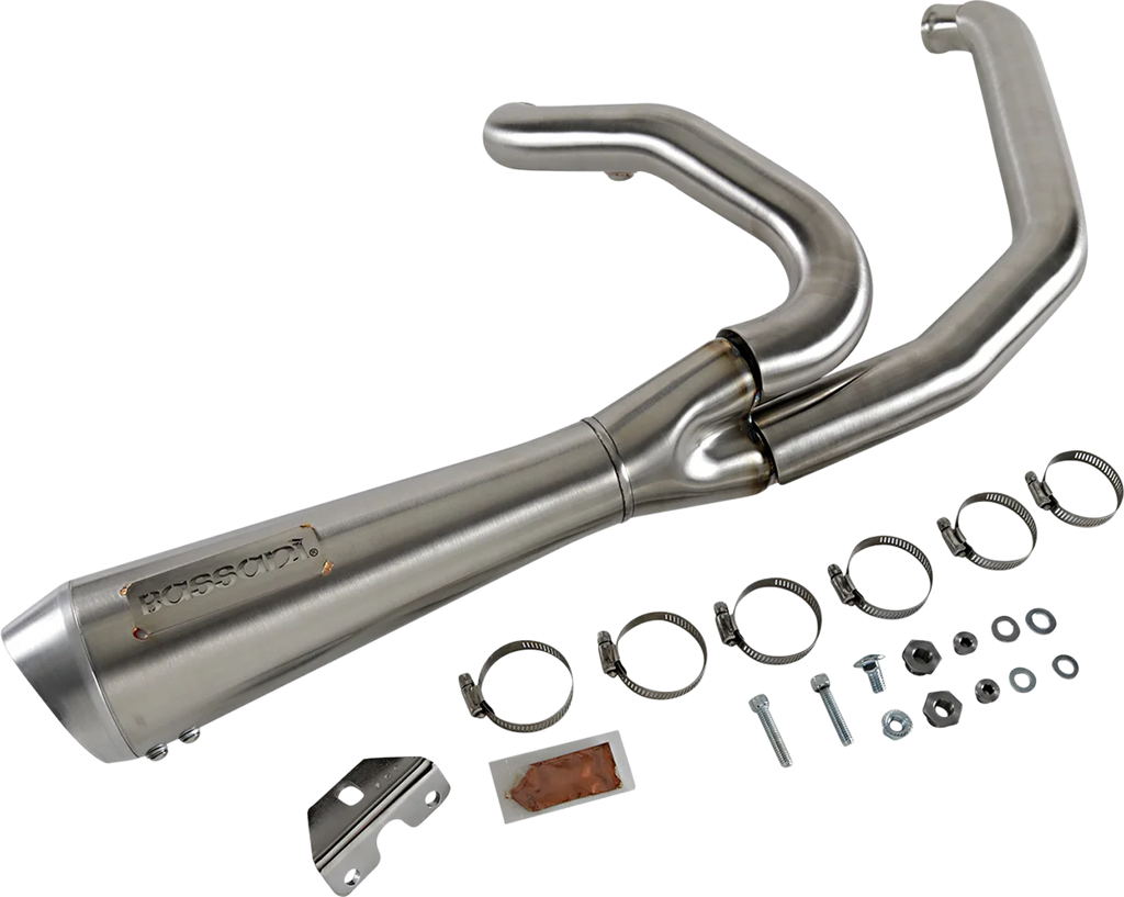 Bassani Short 2:1 Exhaust for FL - Stainless Steel 1F42SS - Side View
