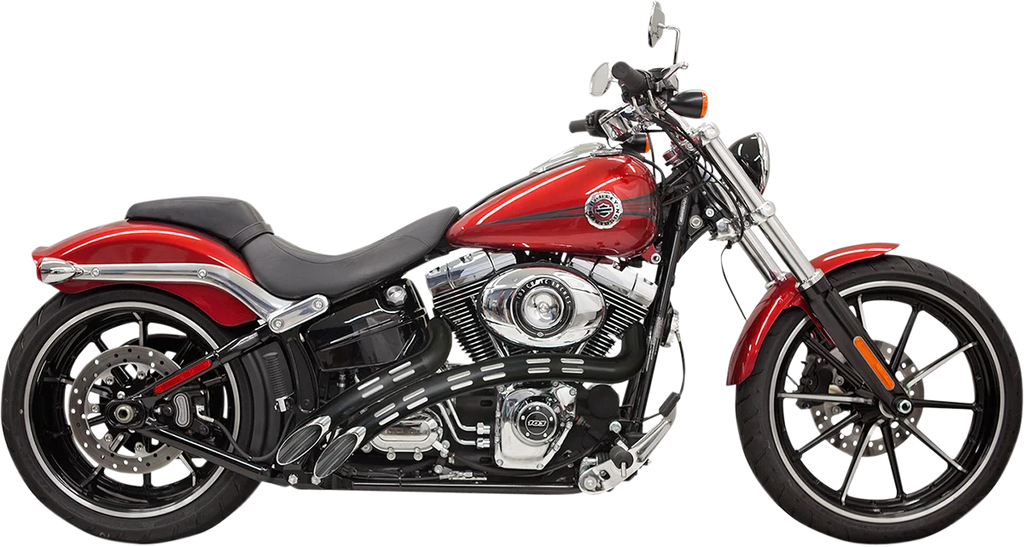 Bassani Sweeper Exhaust - Black/Black 1S22FB - Side View