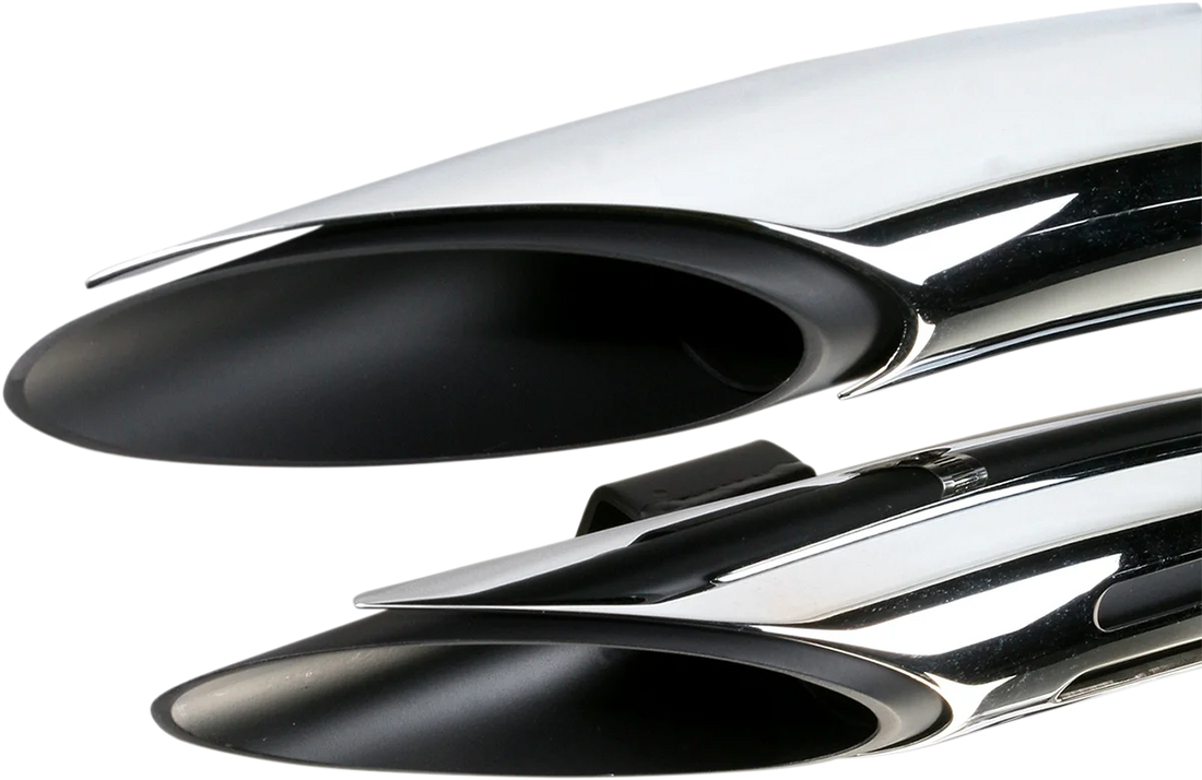 Bassani Sweeper Exhaust - Black/Chrome 1SD2F - Side View