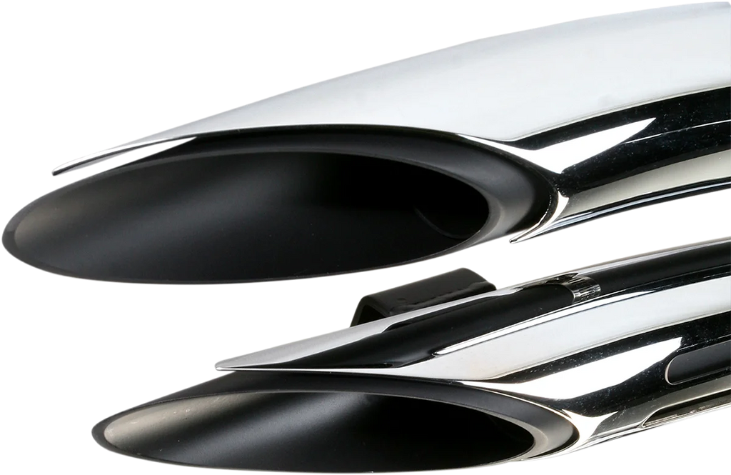Bassani Sweeper Exhaust - Black/Chrome 1SD2F - Side View