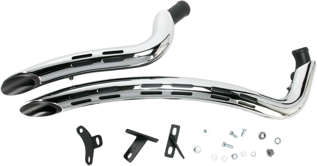 Bassani Sweeper Exhaust - Black/Chrome 1SD2F - Back View