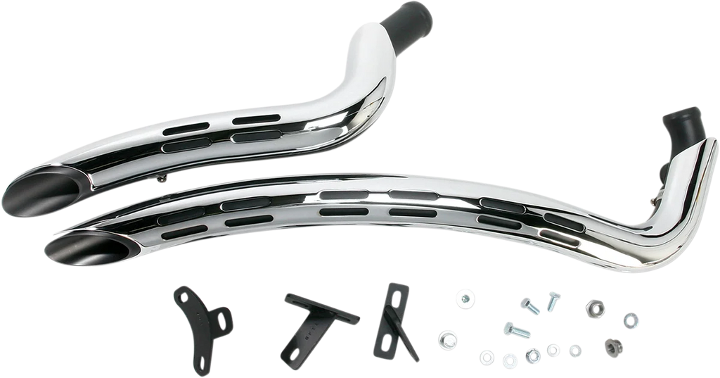 Bassani Sweeper Exhaust - Black/Chrome 1SD2F - Back View