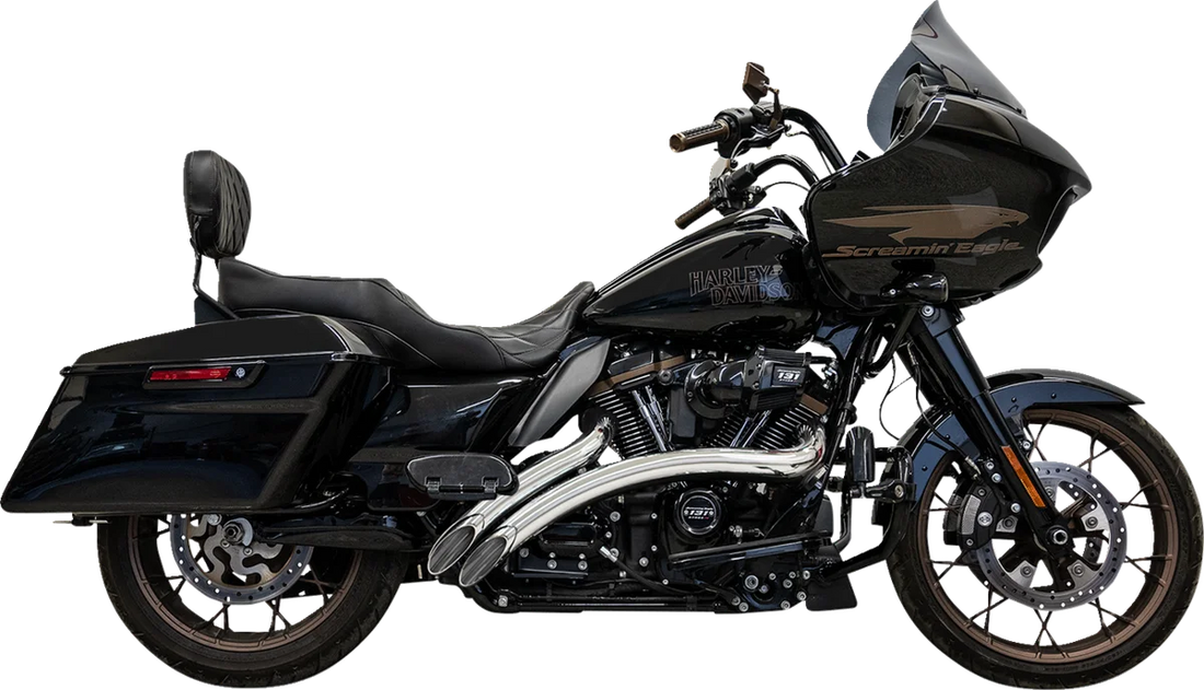 Bassani Sweeper Radial Exhaust System with Heat Shields - Black 1F21FB - Side View