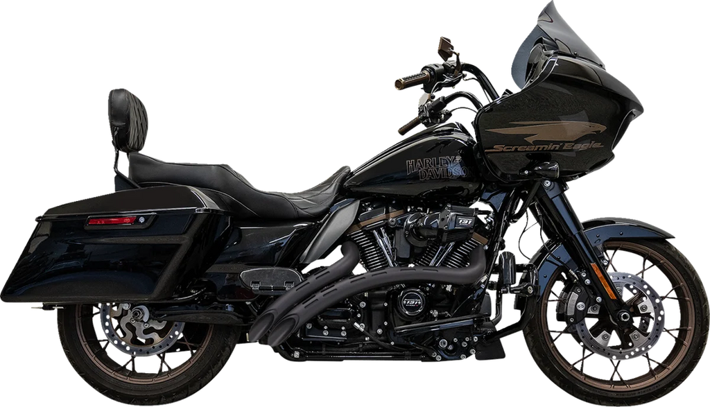Bassani Sweeper Radial Exhaust System with Slotted Heat Shields - Black 1F22FB