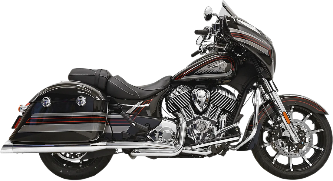 Bassani True Dual Exhaust - Black 8C16BSB - Side View