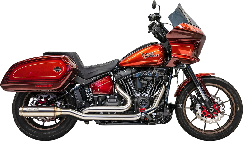 Bassani True Dual Performance Exhaust System with 4" Muffler - Stainless Steel 1S97SS - Side View