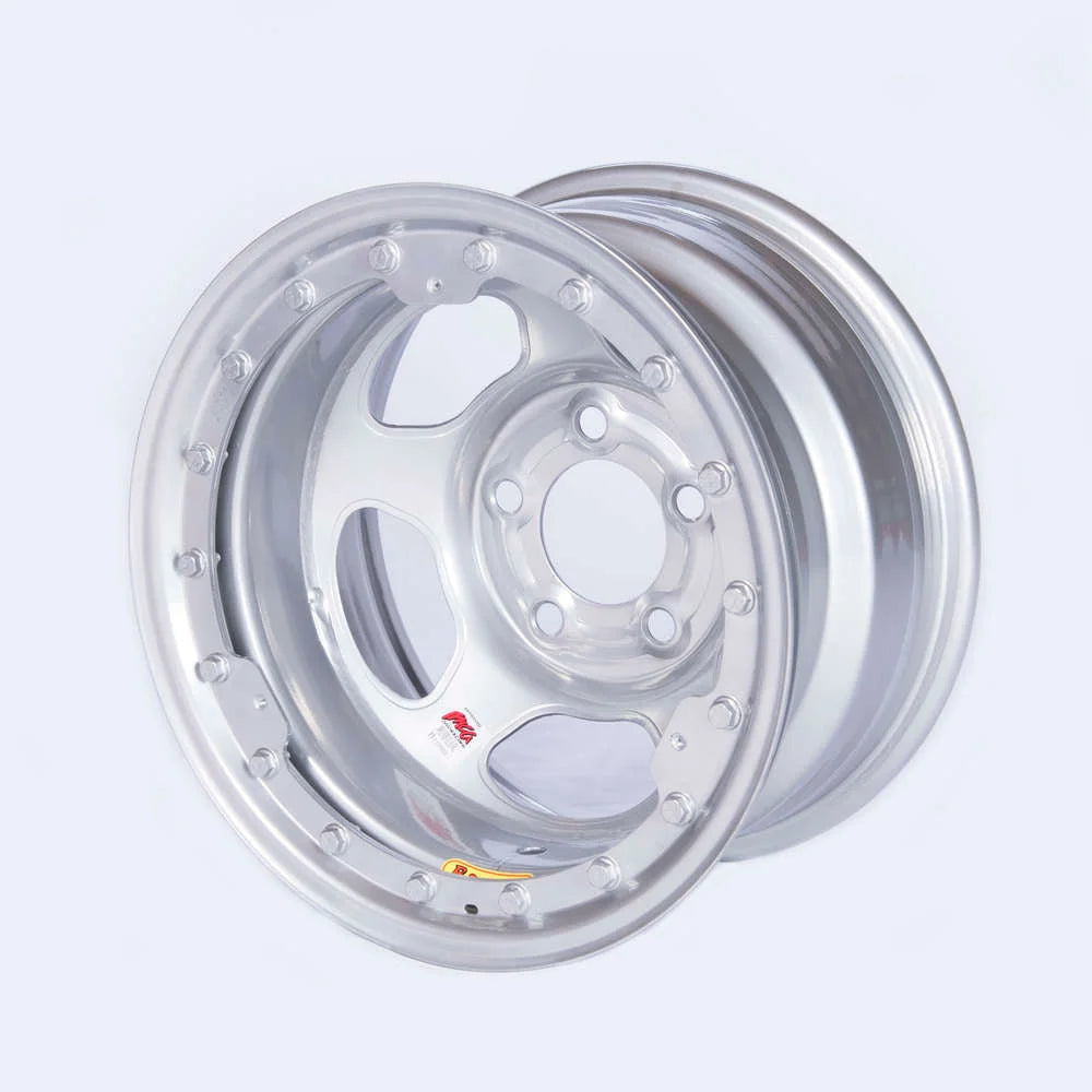 Bassett 15x8 IMCA Silver Beadlock Inertia 5x4.75 58AC3ISLK