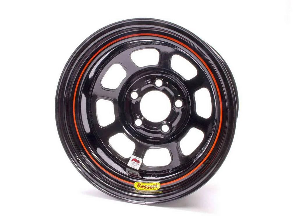 Bassett 15x8 IMCA Wheel D-Hole Black 5x5 58D52I
