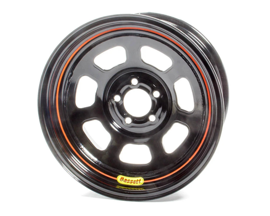 Bassett Wheel 15x7 5x100mm D- Hole 4in BS Black 57SN4