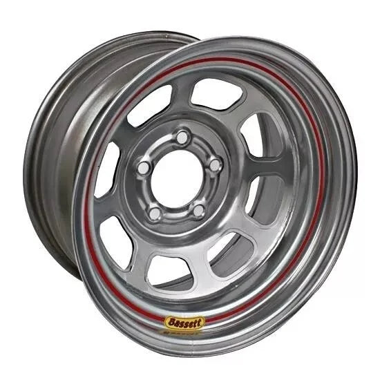 Bassett Wheel 15x7 5x4.5 3.75in BS Silver Spun 57SF375S