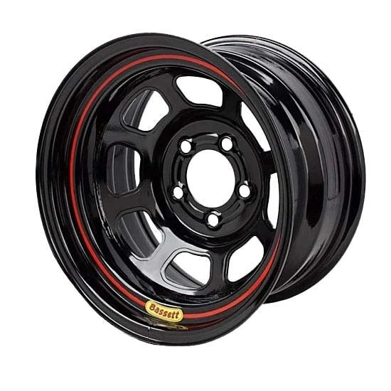 Bassett Wheel 15x7 D Hole 4 x 100mm 3.5in Black 57SH35