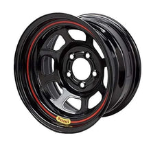 Load image into Gallery viewer, Bassett Wheel 15x7 D Hole 4 x 100mm 3.5in Black 57SH35