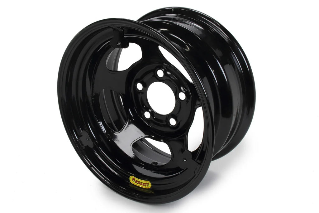 Bassett Wheel 15x8 Black Inerita 5x5 w/ Mudcover Tabs 58R53EBTAB