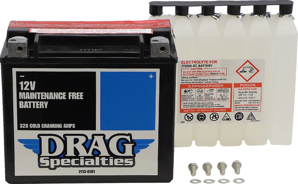 Battery - YTX20HLBSFT DragSpecialties CTX20HL-BS FT - Main Product View
