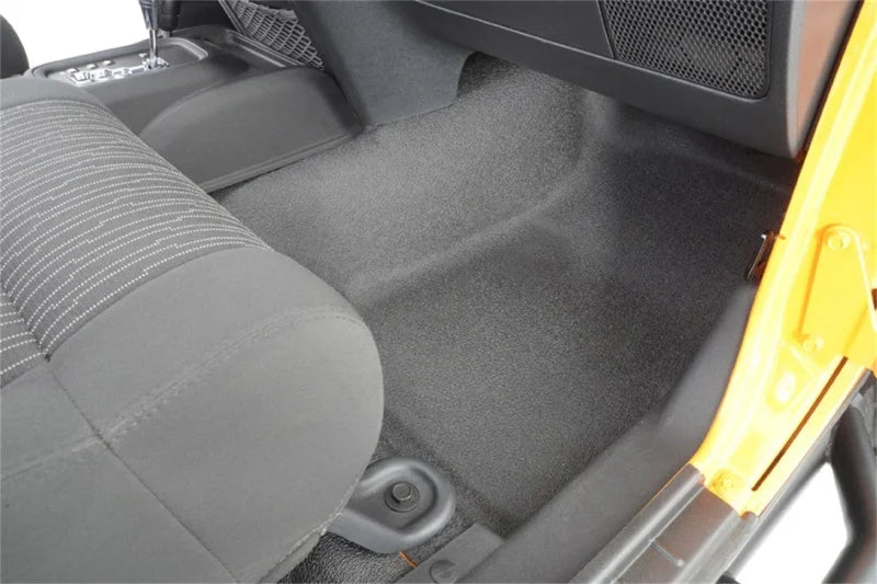 BedRug 07-10 Jeep JK 2Dr Front 3pc BedTred Floor Kit (Incl Heat Shields) - Back View