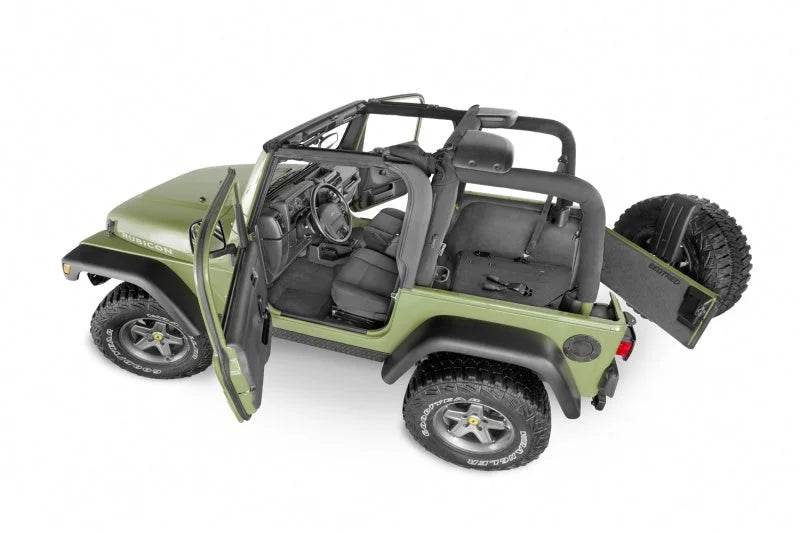 BedRug 97-06 Jeep TJ Front 3pc BedTred Floor Kit w/Center Console - Incl Heat Shields - Side View