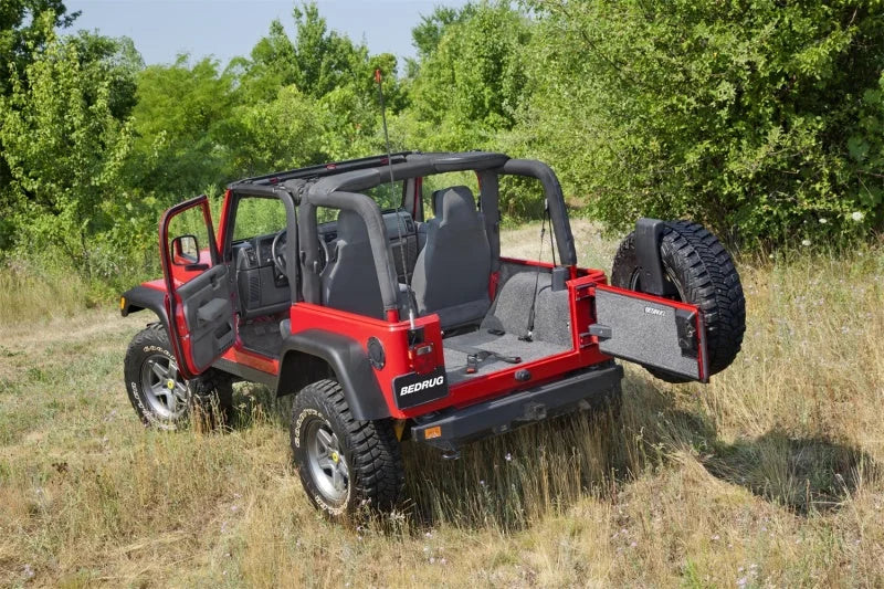 BedRug 97-06 Jeep TJ Rear Cargo Kit (Incl Tailgate) - Side View
