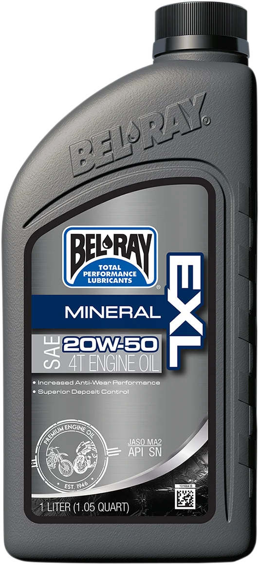 Bel-Ray EXL 4T Mineral Oil - 20W-50 - 4L 99100-B4LW - Side View
