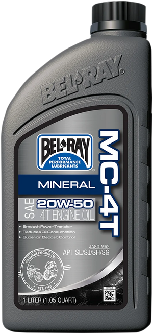 Bel-Ray MC-4T Mineral Oil - 20W-50 - 1L 99405-BT1LA