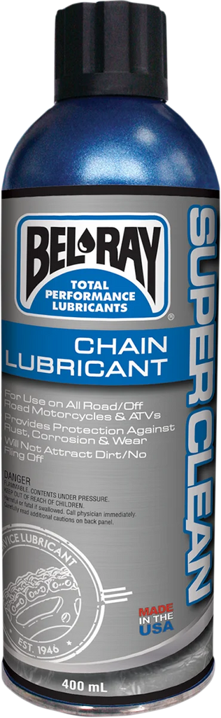 Bel-Ray Super Clean Chain Lube - 400ml - Aerosol 99470-A400W - Side View