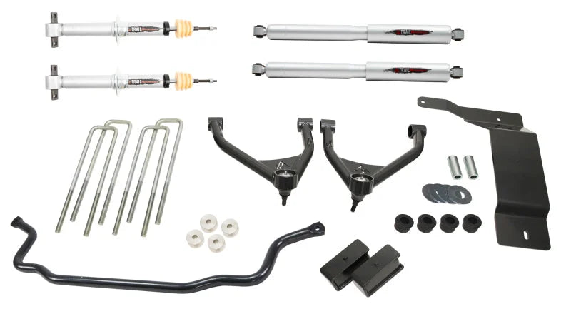 Belltech 07-13 Silverado / Sierra 1500 4WD Ext & Crew Cab 4in Trail Perf Lift Kit w/ Front Sway Bar - Main Product View