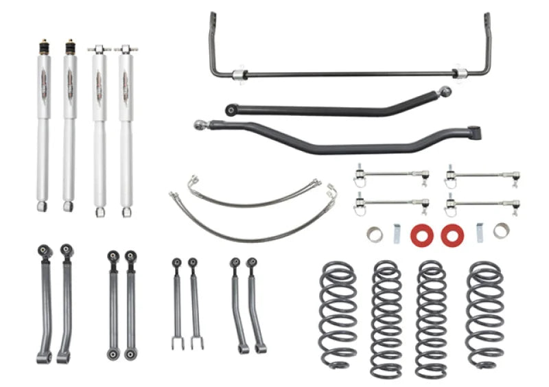 Belltech 07-17 Jeep Wrangler Rubicon Unlimited JK 4dr 4in Trail Perf Lift Kit w/ Rear Sway Bar - Main Product View