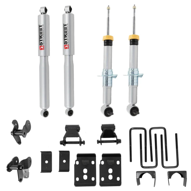 Belltech 2021+ Ford F-150 2WD 1-3.5in Front 4.5in Rear Complete Lower Kit with SP Shocks - Main Product View